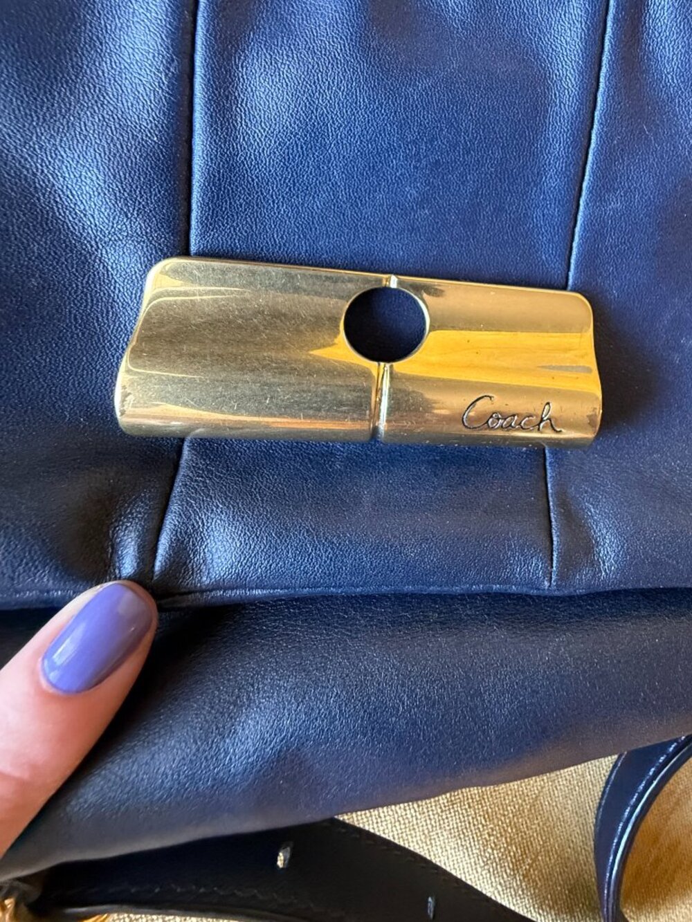 COACH KRISTIN HIPPIE Blue Shoulder & Crossbody Smooth Soft Leather Bag - Picture 11 of 13